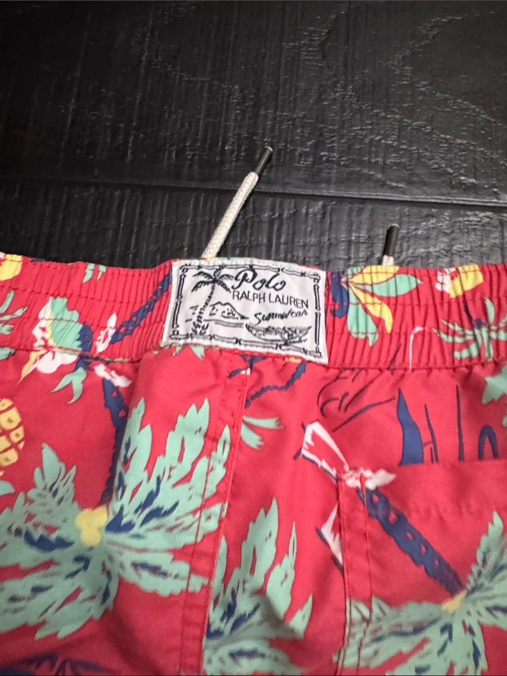 Polo by Ralph Lauren Red Tropical Print Shorts